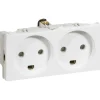 Best LK Fuga STIKKONTAKT HVID DOBBELT MODUL M/JORD