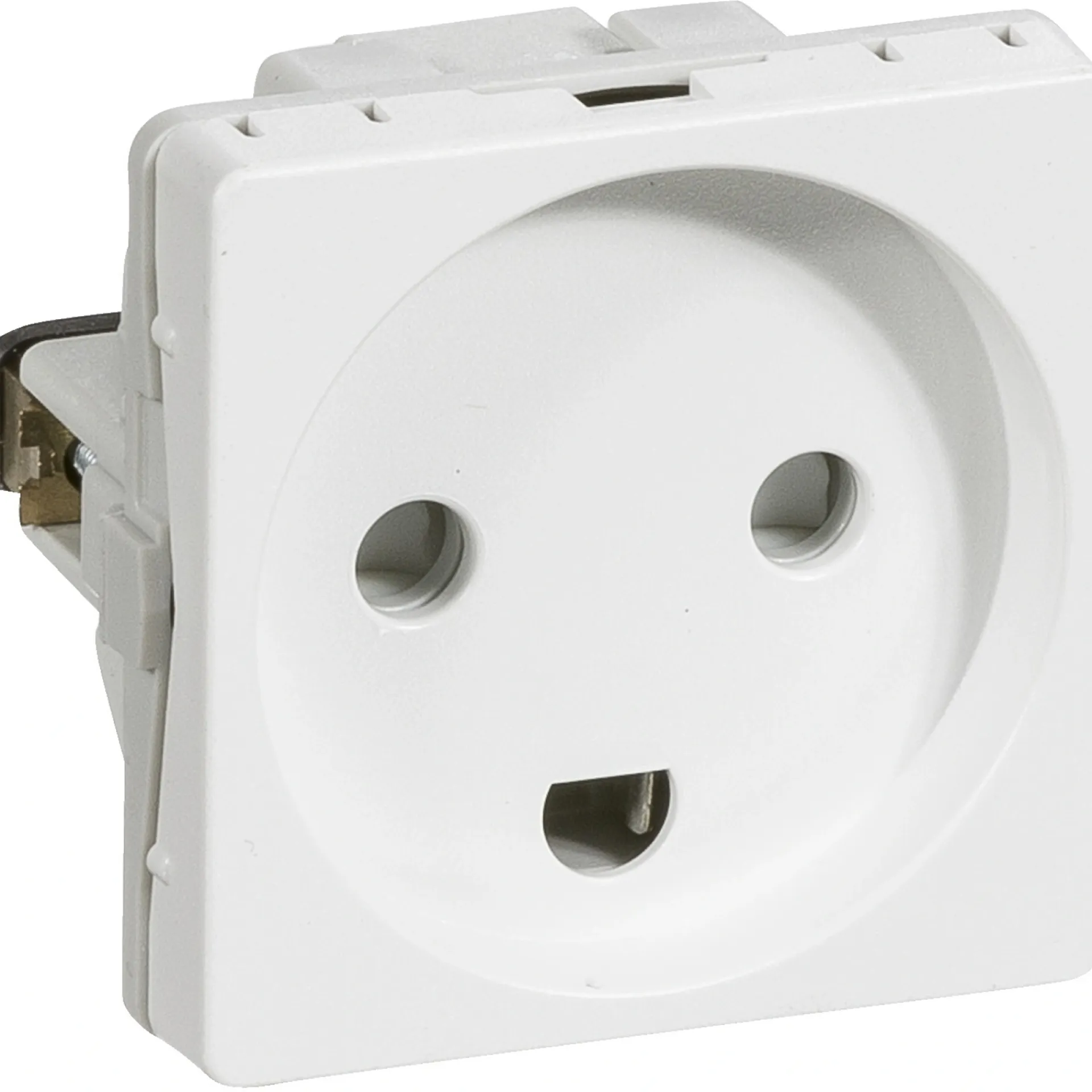 Hot LK Fuga STIKKONTAKT HVID 1 MODUL M/JORD