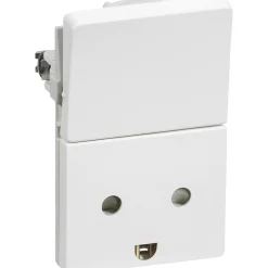 Clearance LK Fuga STIKKONTAKT M/AFBRYDER HVID 1 1/2 MODUL M/JORD