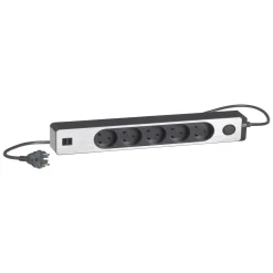 Discount LK STIKDÅSE 5 UDTAG + 2 USB UDTAG U/JORD M/AFBRYDER KOKSGRÅ 1,5 M KABEL
