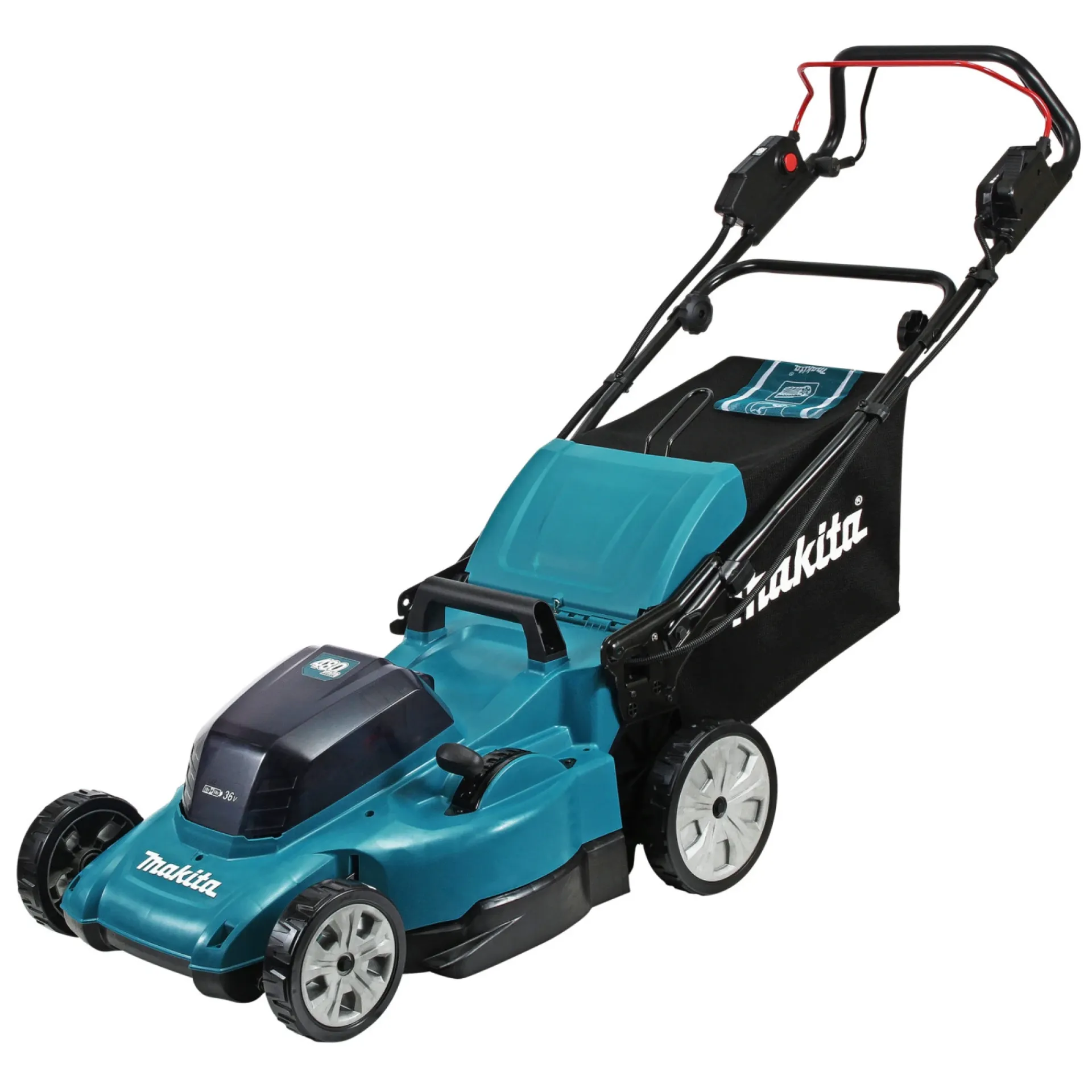 Hot Makita DLM481PT2 PLÆNEKLIPPER AKKU 2 X 18V MED BATTERI OG LADER