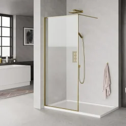 Milobad MESSING PROFIL BRUSEVÆG KLART GLAS 100 CM