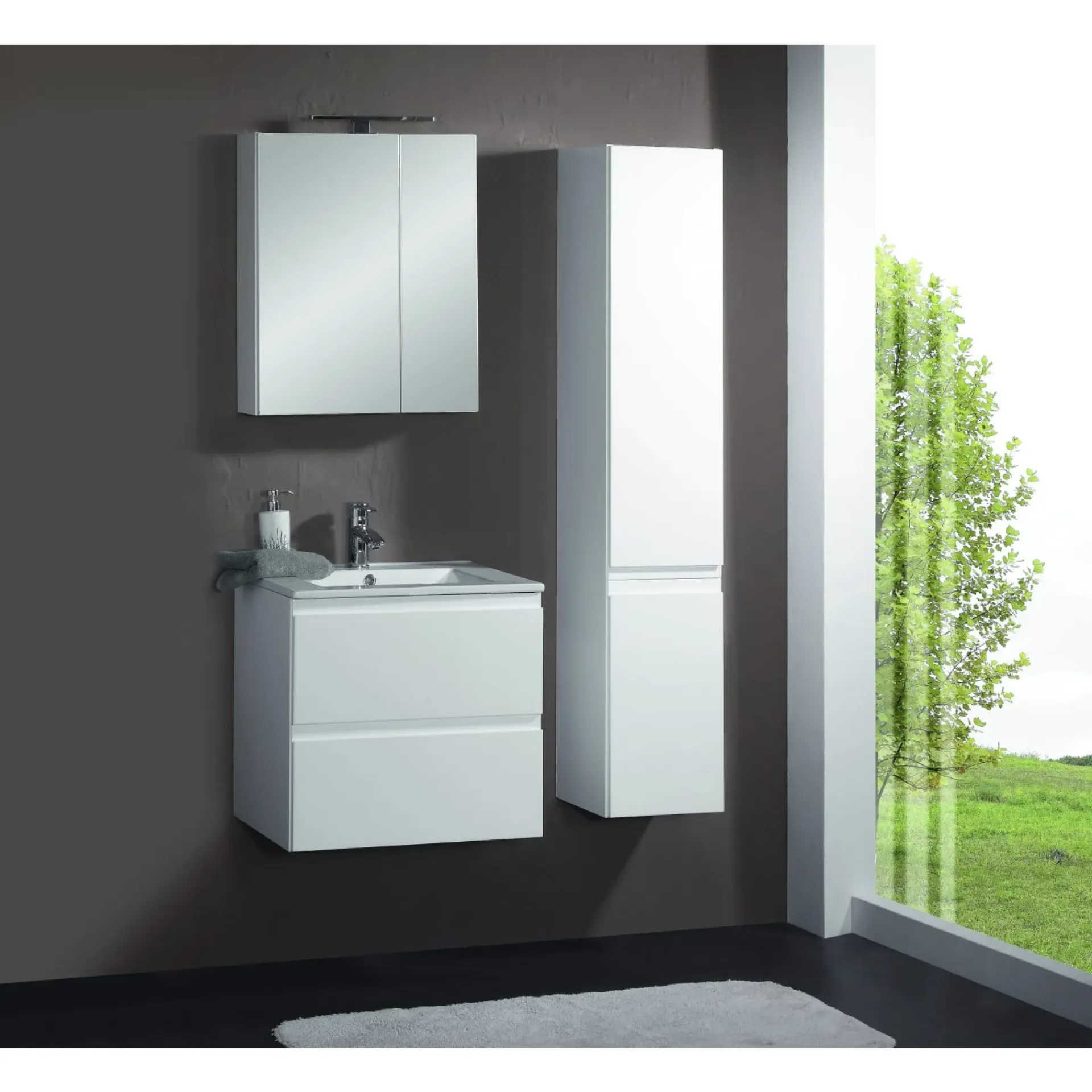 Online Milobad RENO HØJSKAB HVID HØJGLANS 30 X 157 CM