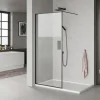 Clearance Milobad SORT PROFIL BRUSEVÆG KLART GLAS 80 CM