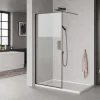 Online Milobad SORT PROFIL BRUSEVÆG KLART GLAS 90 CM