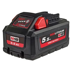 New MILWAUKEE M18 HB5.5 BATTERI 18V 5,5 AH 1 STK
