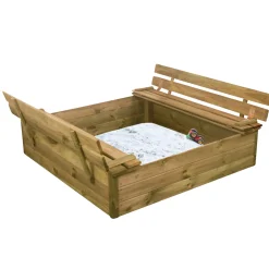 Hot NORDIC PLAY Active TRÆ SANDKASSE 120 X 27 X 120 CM NATUR TRÆ