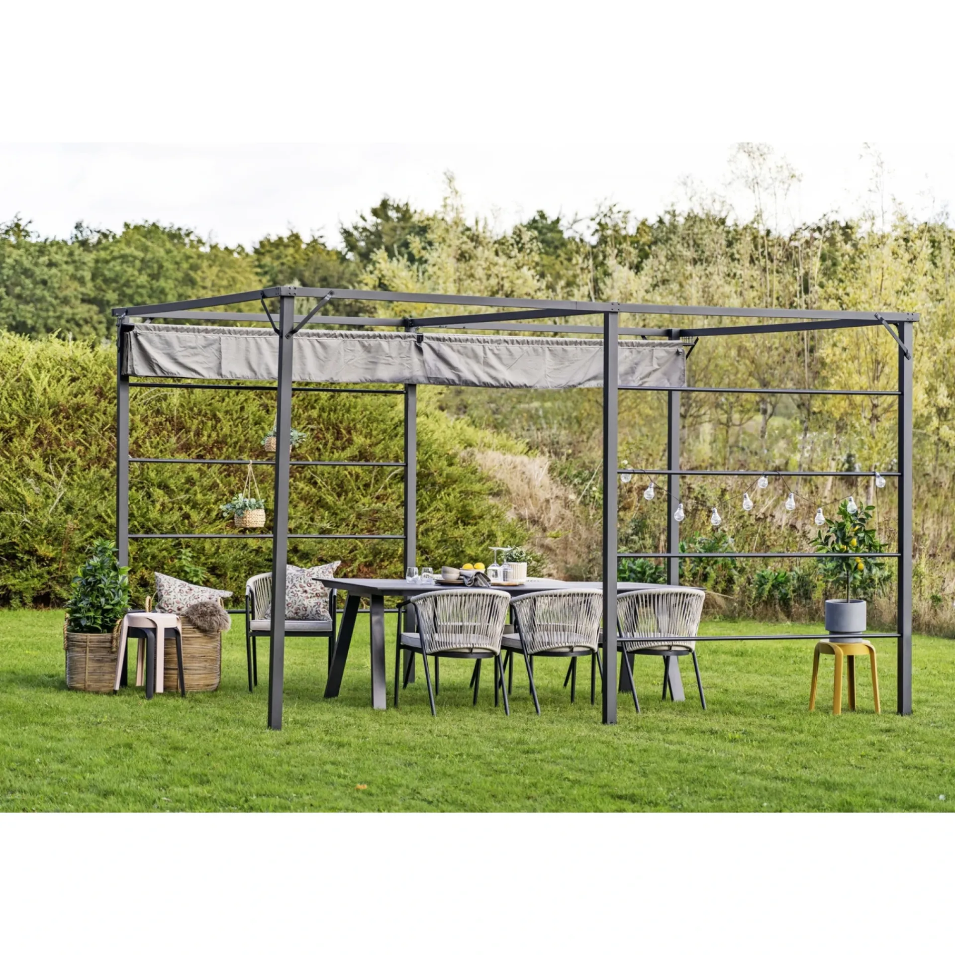 Outlet Outrium CHANIA MED RULLETAG PERGOLA 2.98 X 3.98 M