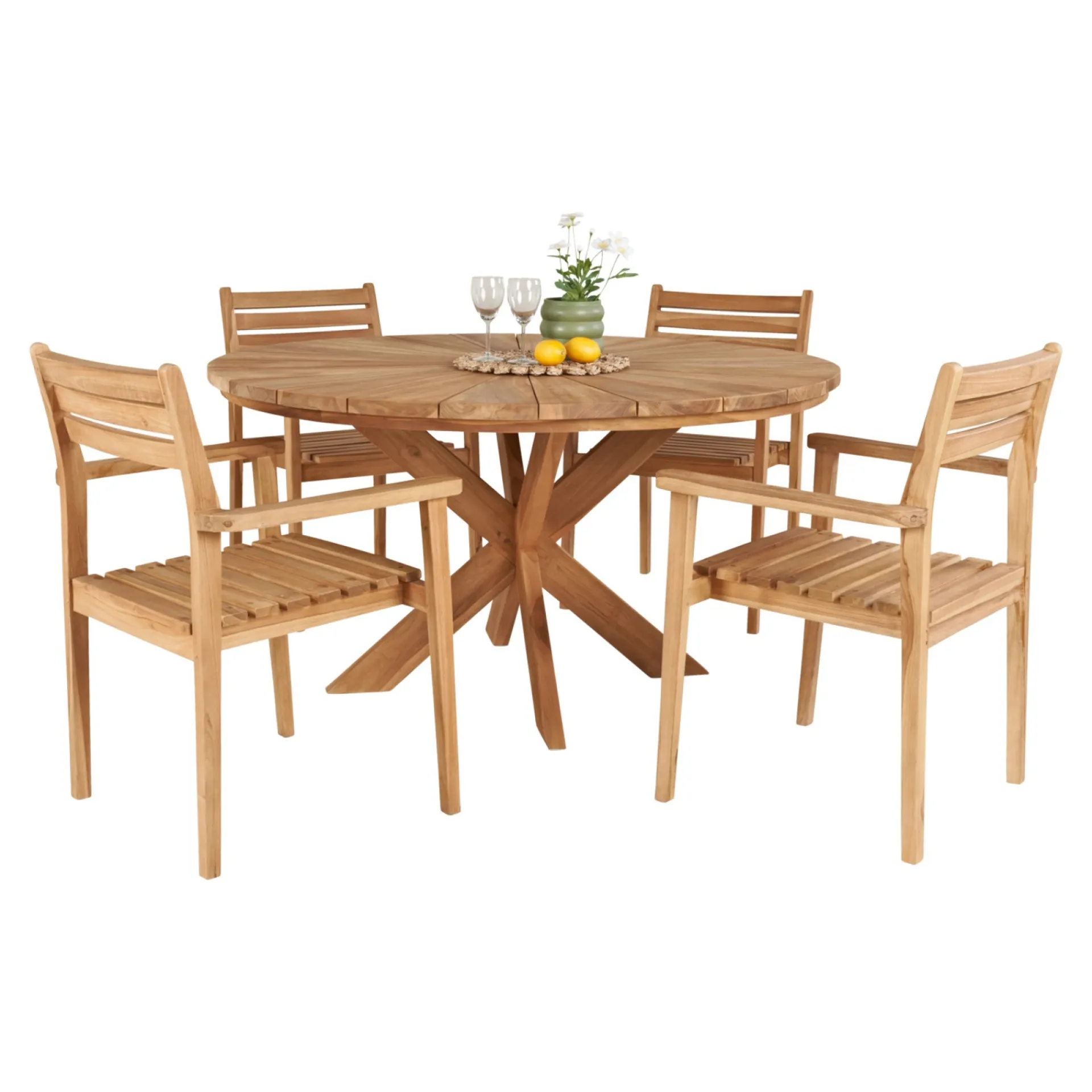 Outrium ESTORIL/GILI MED 4 STOLE HAVEMØBELSÆT TEAK