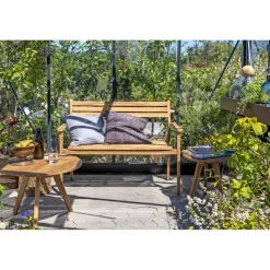 Outlet Outrium GILI MED RYGLÆN HAVEBÆNK TEAK 120 CM