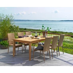 Sale Outrium GILI/NAPOLI MED 6 STOLE HAVEMØBELSÆT TEAK/NATUR