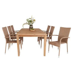 Sale Outrium GILI/NAPOLI MED 6 STOLE HAVEMØBELSÆT TEAK/NATUR
