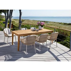 Sale Outrium GILI/PALMA BORD + 6 STOLE HAVEMØBELSÆT TEAK/SANDGRÅ