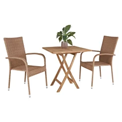Discount Outrium JAVA/NAPOLI MED 2 STOLE CAFESÆT TEAK/NATUR