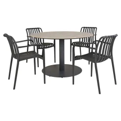 Online Outrium LEROS/MURCIA BORD + 4 STOLE HAVEMØBELSÆT GRÅ / SORT