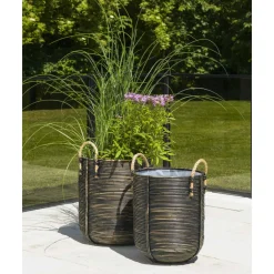 Outlet Outrium MAISON FLETKRUKKE POLYRATTAN BRUN/SORT H50 X Ø45 CM