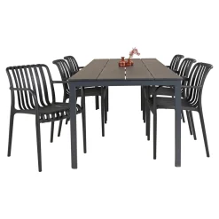 Online Outrium PISA/MURCIA BORD + 6 STOLE HAVESÆT SORT