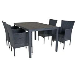 Discount Outrium PISA/TOSCANA MED 4 STOLE HAVEMØBELSÆT SORT