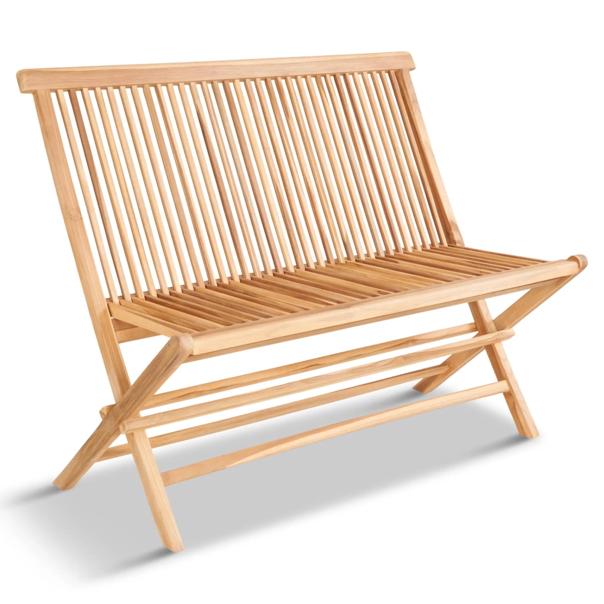 Outlet Outrium SYROS MED RYGLÆN HAVEBÆNK TEAK 110 CM