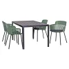 Clearance Outrium TOSCANA/LAGOS MED 4 STOLE HAVEMØBELSÆT SORT/GRØN