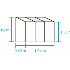 Discount Outrium VÆGDRIVHUS 3 MM DELT GLAS SORT 1,3 M2