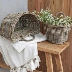 Clearance Outrium ZUMA VÆGAMPEL KUBO RATTAN NATUR 39X20X24CM
