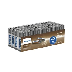 New Philips ALKALINE AA BATTERI 40 STK/PAK