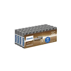 Clearance Philips ALKALINE AAA BATTERI 40 STK/PAK