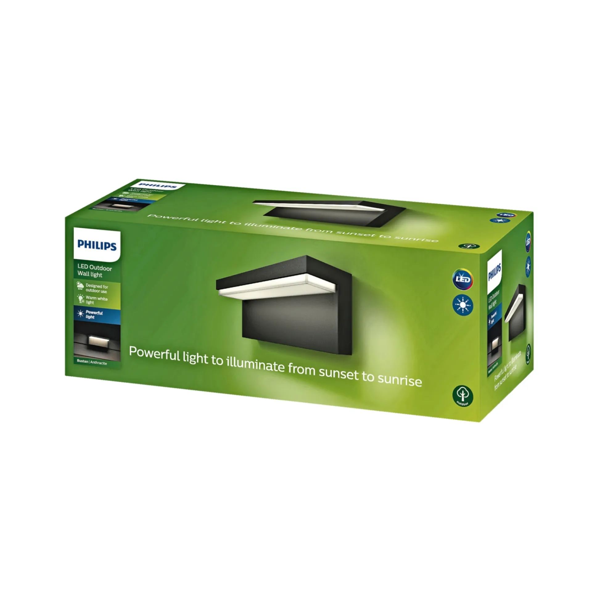 Discount Philips BUSTAN UDENDØRS VÆGLAMPE ANTRACIT 5W