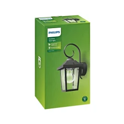 Best Philips BUZZARD UDENDØRS VÆGLAMPE SORT 60W
