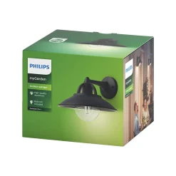 Discount Philips CORMORANT UDENDØRS VÆGLAMPE SORT 42W