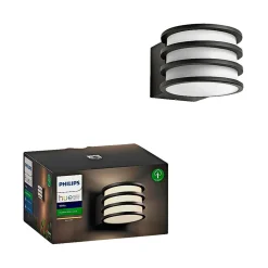 Outlet Philips Hue W LUCCA UDENDØRS VÆGLAMPE 9W ANTRACITGRÅ