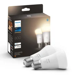 Hot Philips Hue W 2-PAK SMART LED PÆRE E27 STANDARD 9W