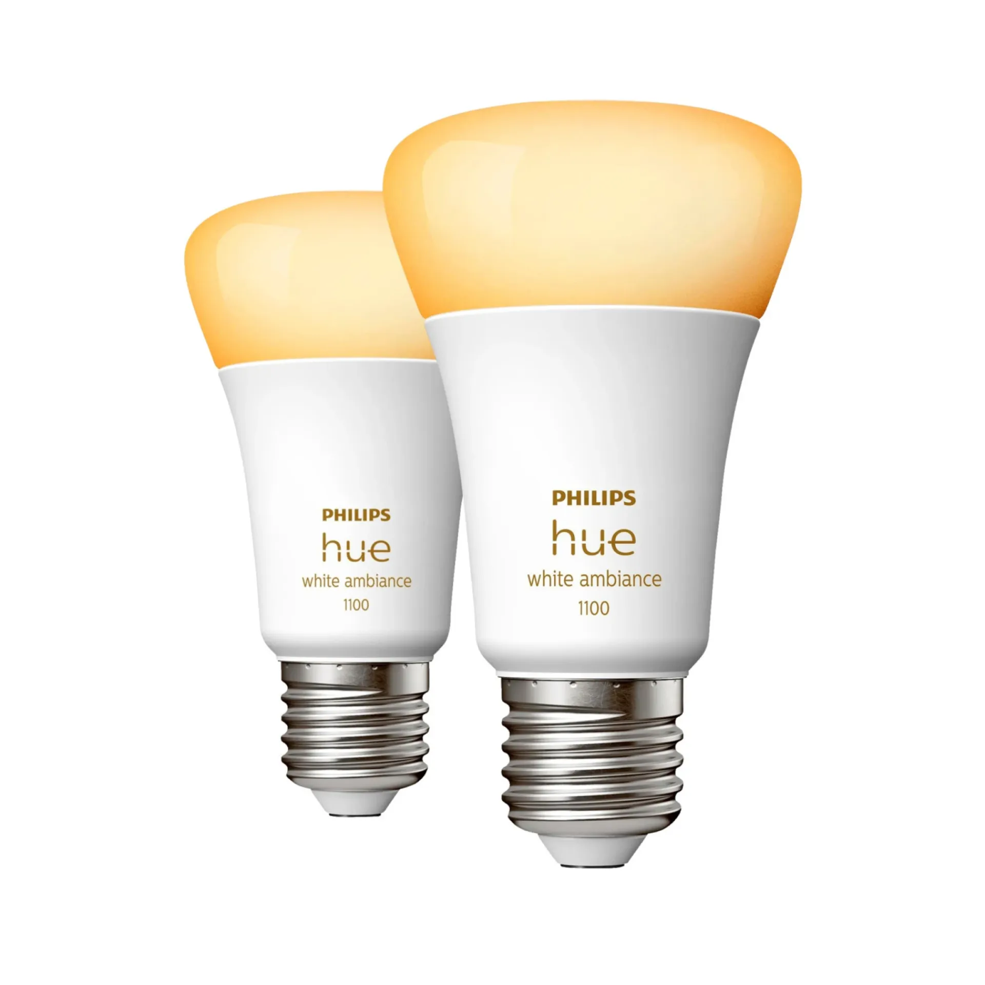 Sale Philips Hue WA 2-PAK SMART LED PÆRE E27 STANDARD 11W