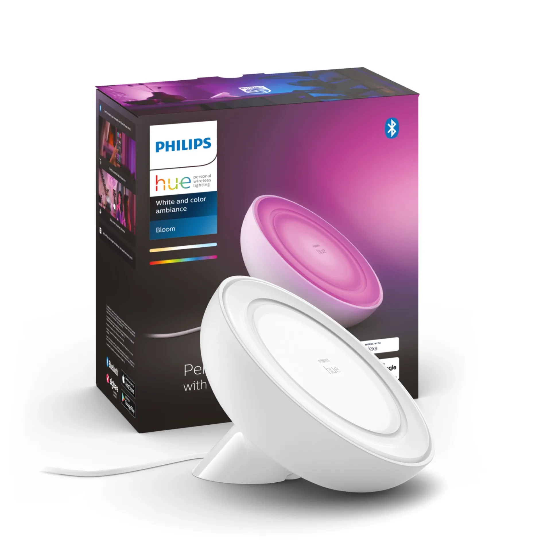 New Philips Hue WCA BLOOM BORDLAMPE HVID 10,1 CM