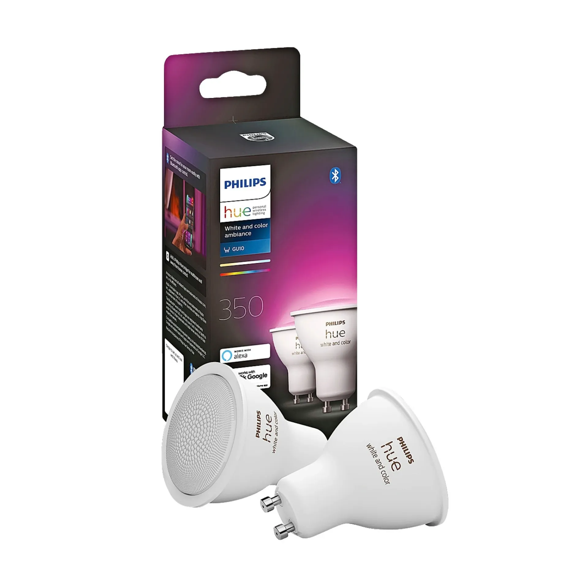 Best Philips Hue WCA 2-PAK SMART LED PÆRE GU10 SPOT 6W