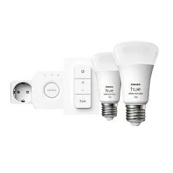 Outlet Philips Hue WCA SMART, 2 X E27, BRIDGE, DIM. SWITCH & PLUG STARTSÆT