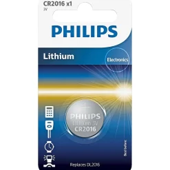 Outlet Philips LITIUM CR2016 KNAPCELLE BATTERI 1 STK/PAK