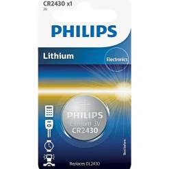 New Philips LITIUM CR2430 KNAPCELLE BATTERI 1 STK/PAK