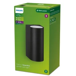 Hot Philips NIGHTINGALE VÆGLAMPE SORT 35W