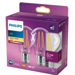 Discount Philips 2-PAK LED PÆRE STANDARD E27 7W