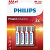 Sale Philips POWER ALKALINE AAA BATTERI 4 STK/PK