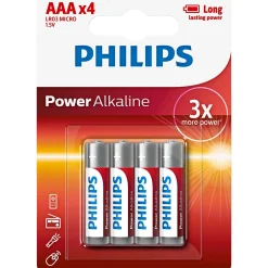 Sale Philips POWER ALKALINE AAA BATTERI 4 STK/PK