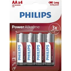 Sale Philips POWER ALKALINE AA BATTERI 4 STK/PK