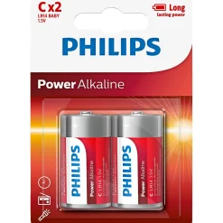 Outlet Philips POWER ALKALINE C BATTERI 2 STK/PAK