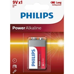 Philips POWER ALKALINE 9V BATTERI 1 STK/PAK
