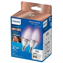 Hot Philips Smart COLOR 2-PAK LED PÆRE E14 KERTE 5W