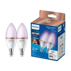 Hot Philips Smart COLOR 2-PAK LED PÆRE E14 KERTE 5W