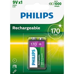New Philips 9V GENOPLADELIGT BATTERI 1 STK/PAK