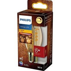 Sale Philips VINTAGE DÆMPBAR GULD DEKOPÆRE KERTE E14 15W